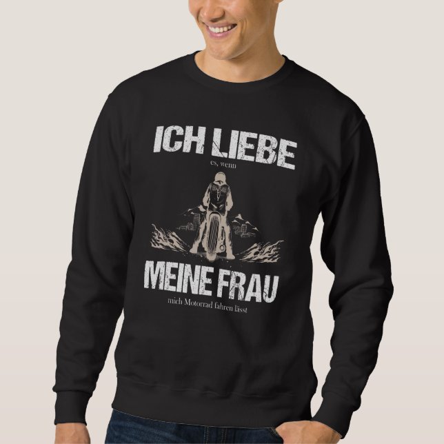 Moletom Ich Liebe Es Wenn Meine Frau Mich Motorcycle Fahre (Frente)