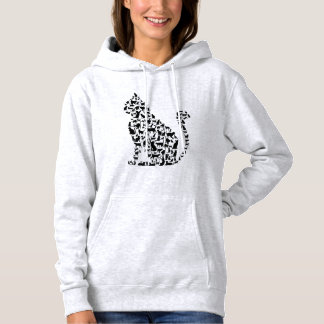 Moletom Ícones de gato Ilustração Design preto e branco