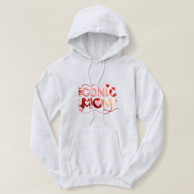 Moletom Iconic Mom Faux Yarn Style Hoodie – Cozy Women’s  (Frente do Design)