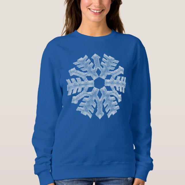 Moletom Icy Blue Frozen Snowflake Frosty Natal congelado (Frente)