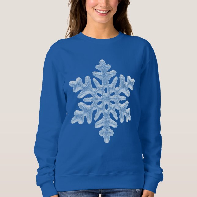 Moletom Icy White Frozen Snowflake Elegante Feliz Natal (Frente)