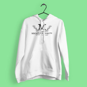 Moletom Idade do Monograma Personalizada de Nomes Pretos e