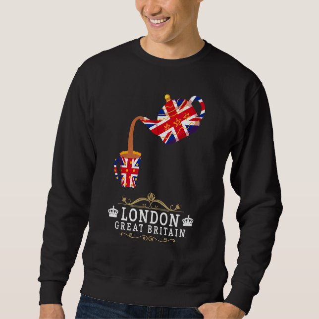 Moletom Ideia de Londres para Crianças Com Bandeira Union  (Frente)