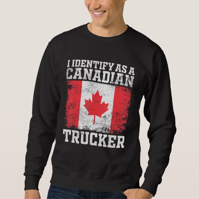 Moletom Identifico-Me Como Um Caminhoneiro Canadense Suppo (Frente)
