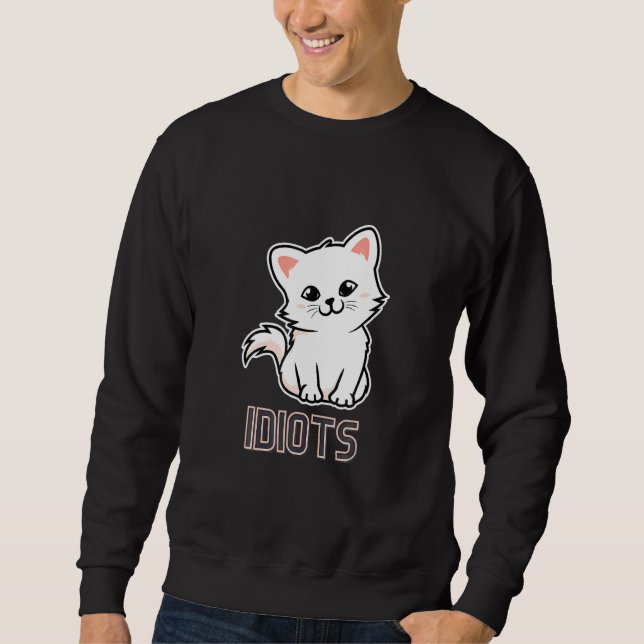 Moletom Idiots Meme  Retro Style Vintage Cats (Frente)
