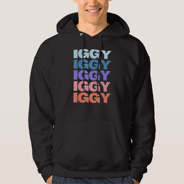 Moletom Iggy de Texto Repetido Moderno (Frente)