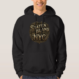 Moletom Ilha Staten Nova York Ponte da Balsa Arte Dourada