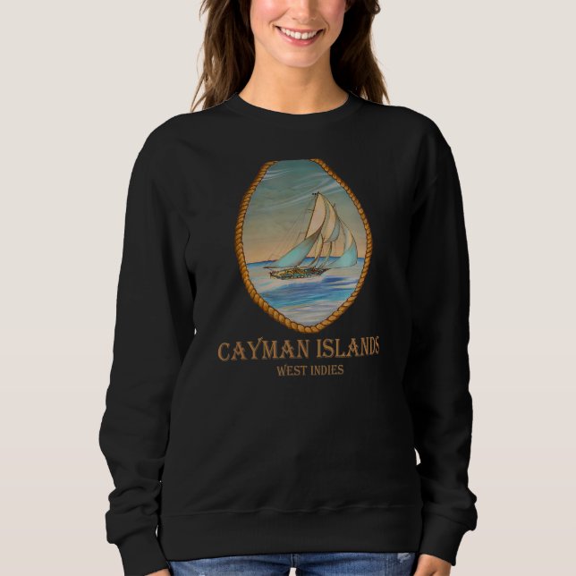 Moletom Ilhas Cayman West Indies Vintage Retro veleiro (Frente)