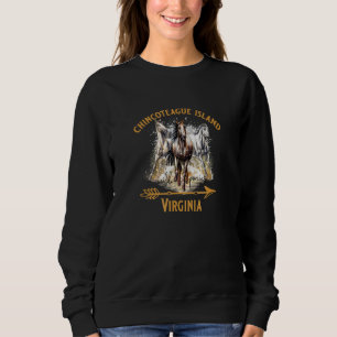 Moletom Ilhas Chincoteague Virgínia Pôs Selvagens Cavalos