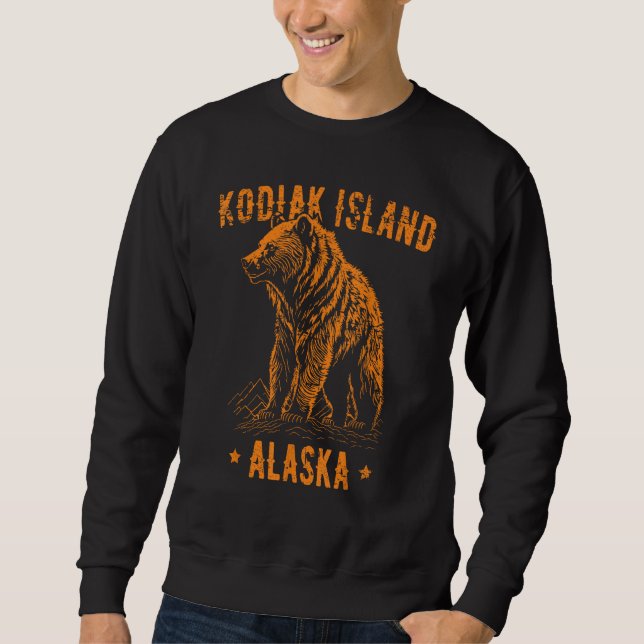 Moletom Ilhas Kodiak Alaska EUA Grizzly Bear Styl (Frente)
