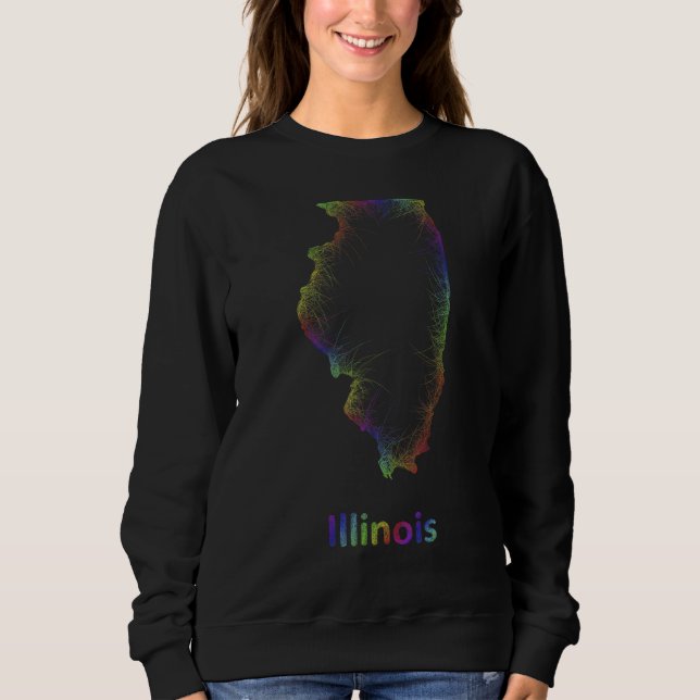 Moletom Illinois IL Pride Prairie State Map Chicago Lake M (Frente)