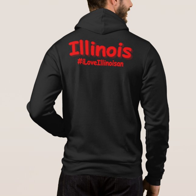 Moletom "#iLoveIllinoisan " Design bonito. Comprar Agora (Verso)