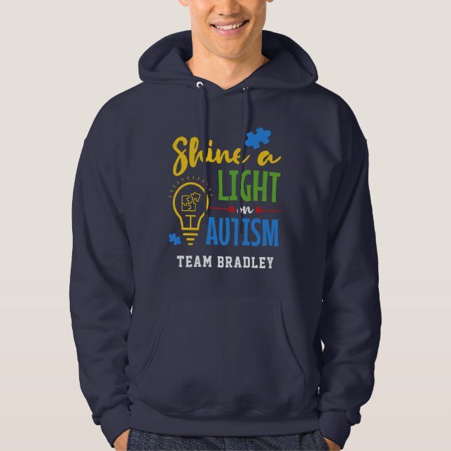 Moletom Iluminar uma Equipe Personalizada do Autismo (Frente)