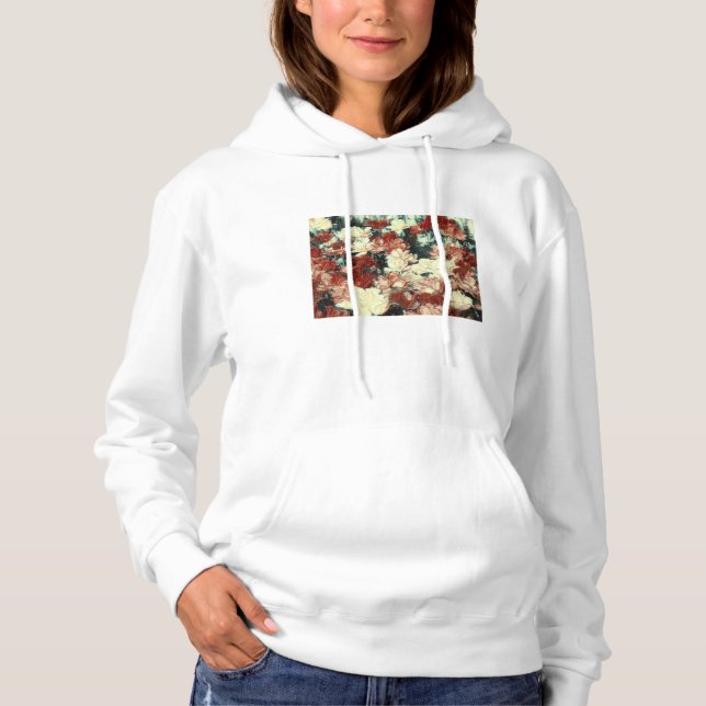 Moletom Ilusões Florais, Sweatshirt Básica Com Casca Branc (Frente)