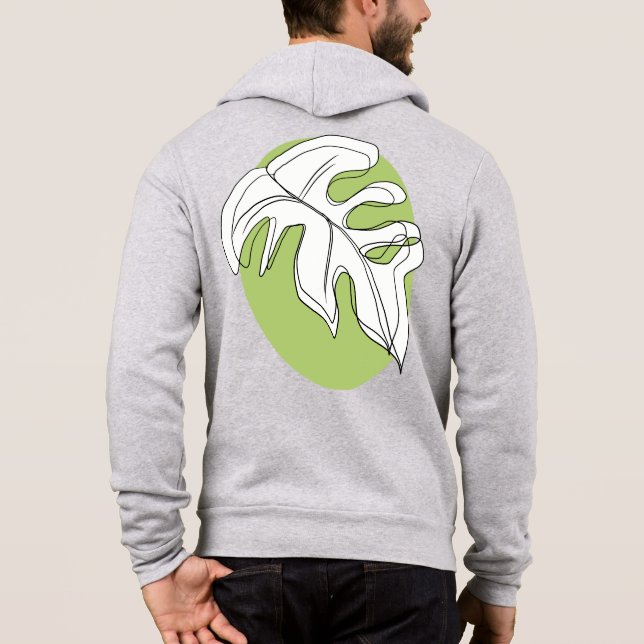 Moletom Ilustração Abstrata de Folha de Monstera Vegetação (Verso)
