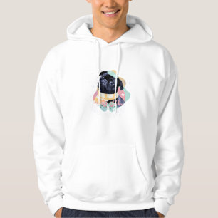 Moletom Ilustração Artística de Cachorro Pug Colorido Arte