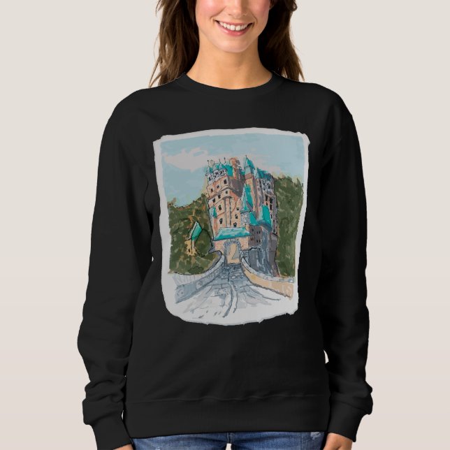 Moletom Ilustração Colorida de Castelo (Frente)