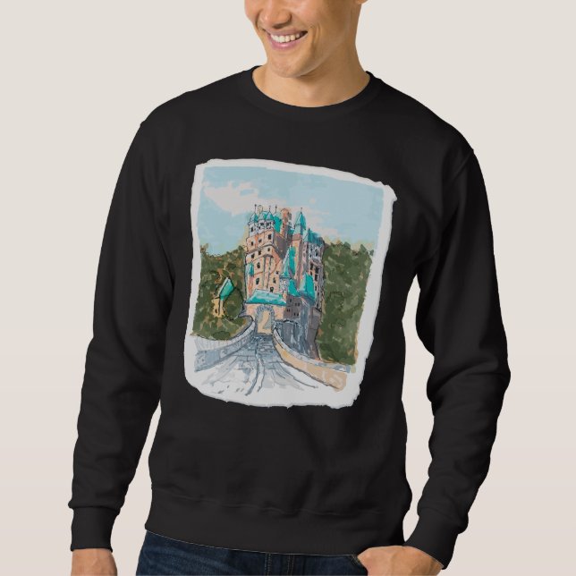 Moletom Ilustração Colorida de Castelo (Frente)
