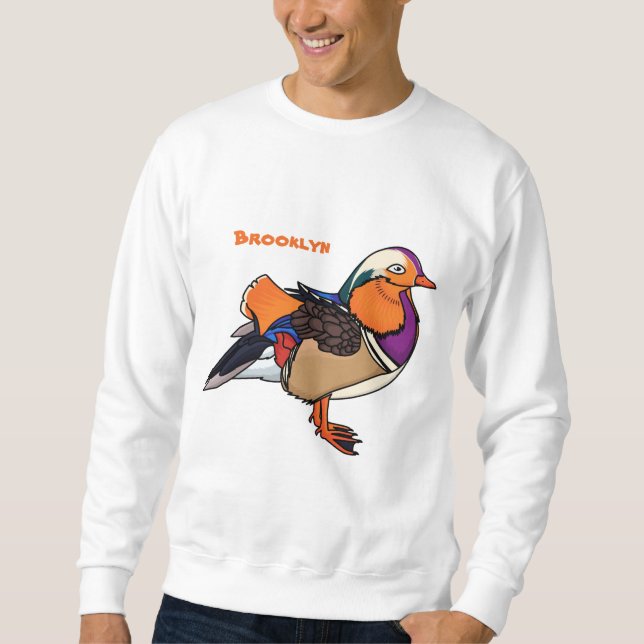 Moletom Ilustração colorida do pato de mandarina (Frente)