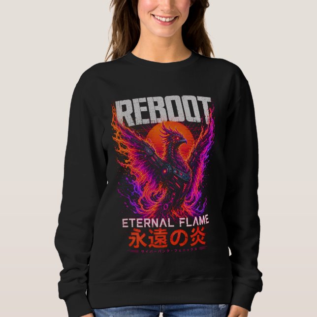Moletom Ilustração da Chama Eterna – Fênix de Fogo Neon (Frente)