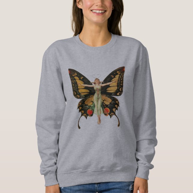 Moletom Ilustração da Mulher Borboleta Flapper por Leyende (Frente)