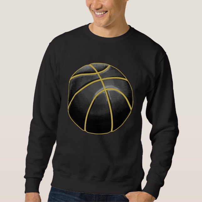 Moletom Ilustração de Basquetebol Bola Dourada Preta Stree (Frente)