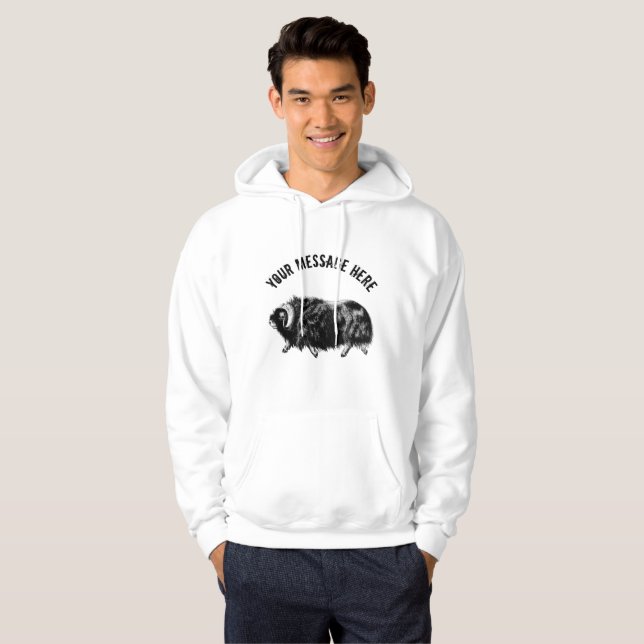 Moletom Ilustração de Black Muskox Personalizada (Frente Completa)