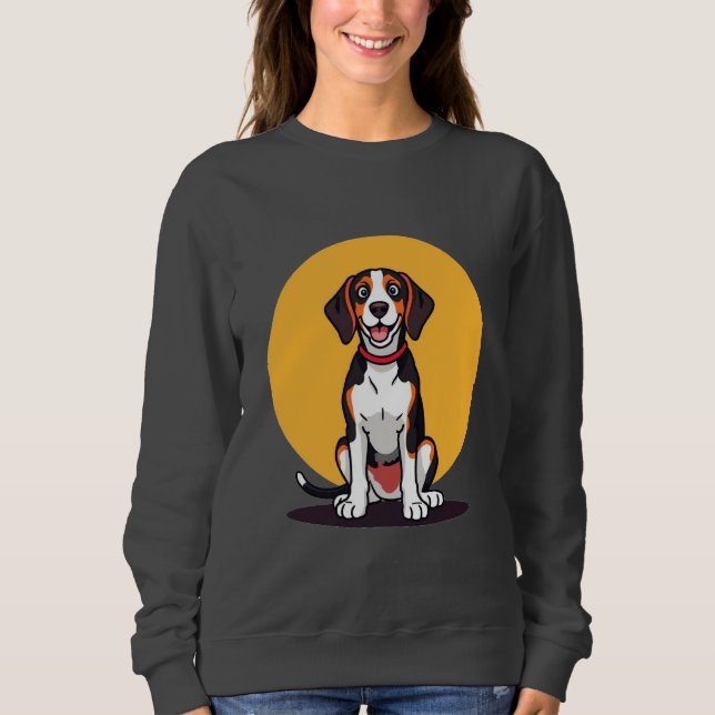 Moletom Ilustração de Cachorro de Desenho Animado Fofo (Frente)