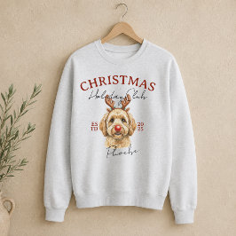 Moletom Ilustração de Cachorro de Natal Clube de Férias