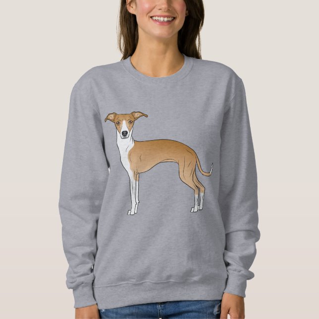 Moletom Ilustração De Cão De Greyhound Italiano Com Fawn E (Frente)