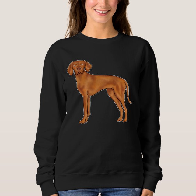 Moletom Ilustração de Cão-Ponteiro Vizsla Cute Húngaro (Frente)