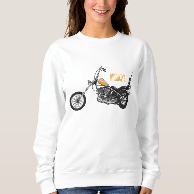 Moletom Ilustração de desenho animado Chopper Motorcycle 1 (Frente)
