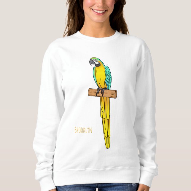 Moletom Ilustração de desenho animado com arara-arara-azul (Frente)