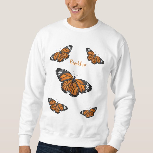 Moletom Ilustração de desenho animado da borboleta monarca (Frente)