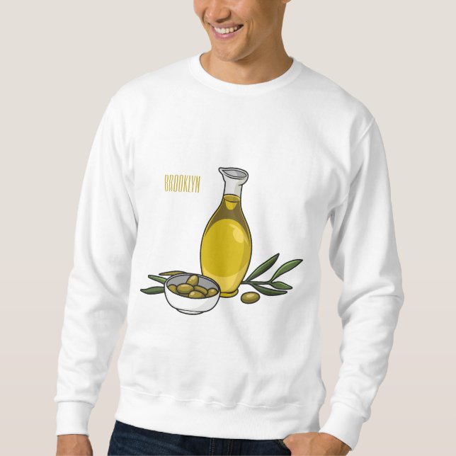Moletom Ilustração de desenho animado de azeite (Frente)