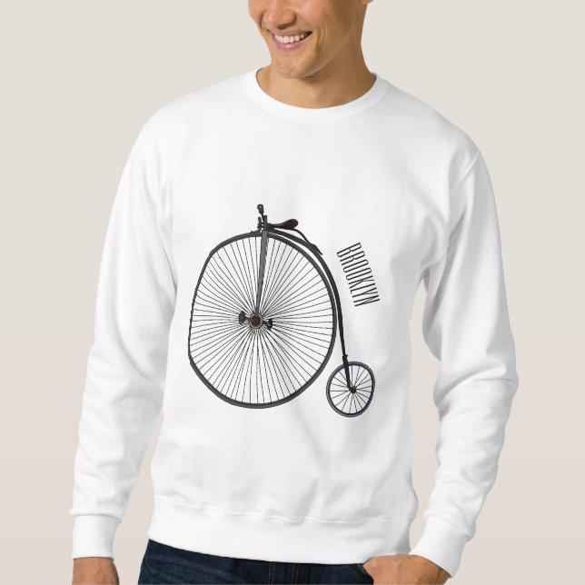 Moletom Ilustração de desenho animado de bicicleta de alta (Frente)