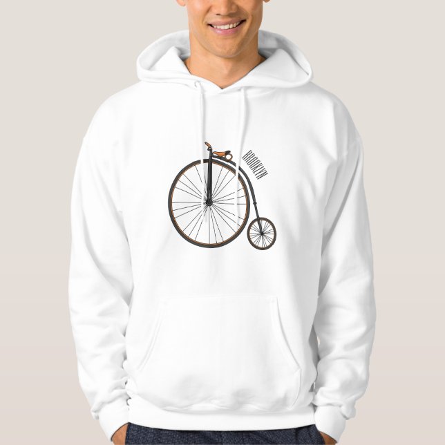 Moletom Ilustração de desenho animado de bicicleta de alta (Frente)