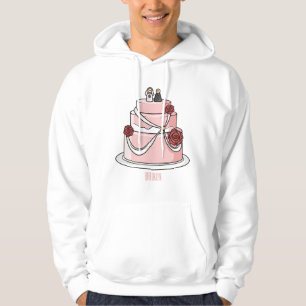 Moletom Ilustração de desenho animado de bolo de casamento