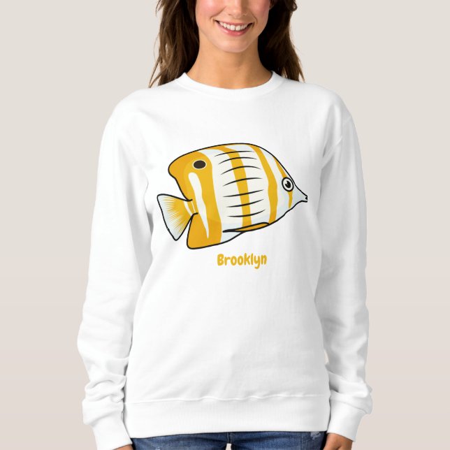 Moletom Ilustração de desenho animado de borboleta-branca (Frente)