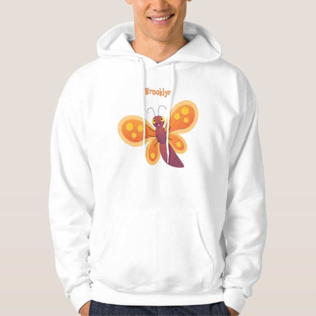 Moletom Ilustração de desenho animado de borboleta laranja (Frente)