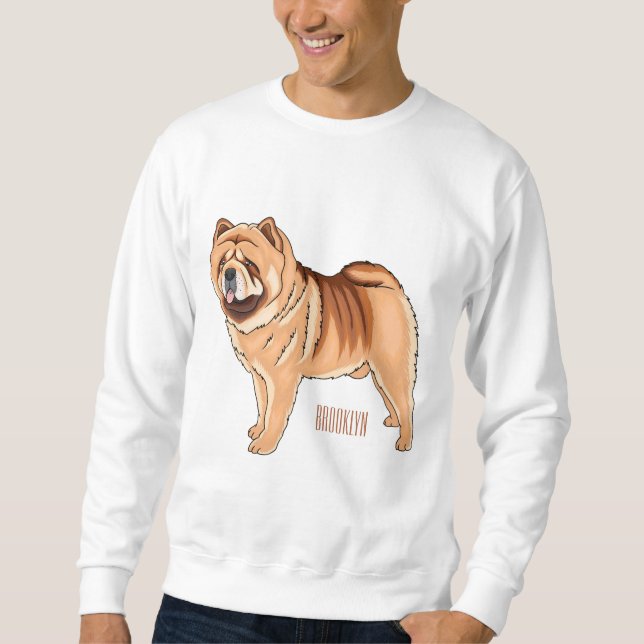 Moletom Ilustração de desenho animado de cão Chow Chow (Frente)