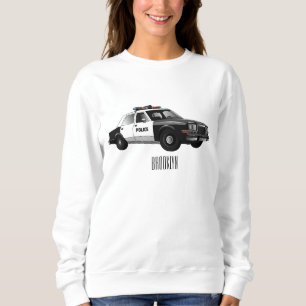 Moletom Ilustração de desenho animado de carro da polícia