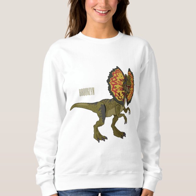 Moletom Ilustração de desenho animado de Dilophosaurus (Frente)