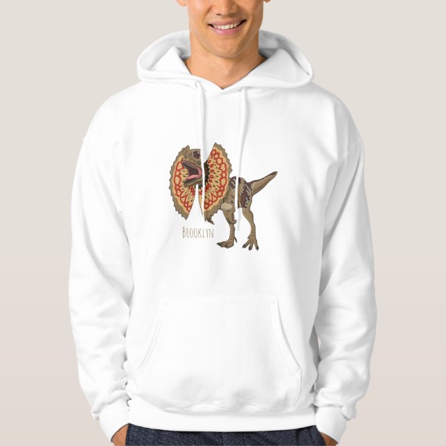 Moletom Ilustração de desenho animado de Dilophosaurus (Frente)