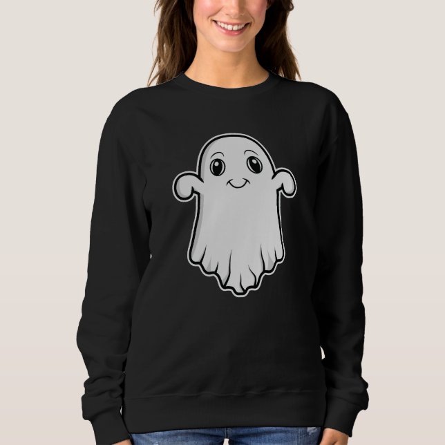 Moletom Ilustração de desenho animado de fantasma sorriden (Frente)