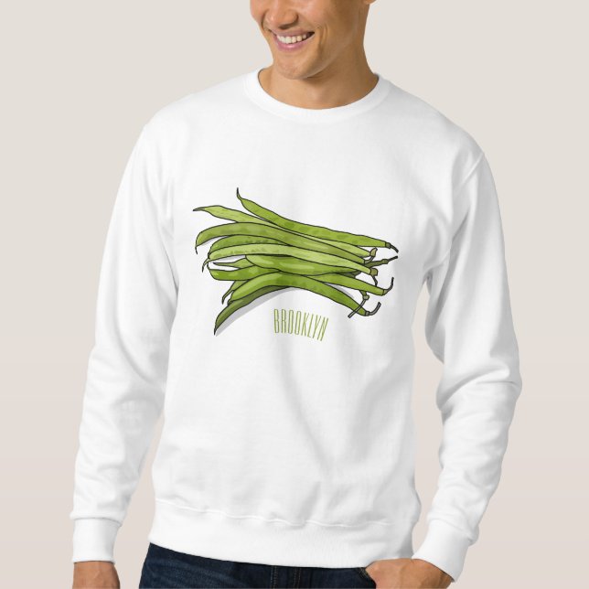 Moletom Ilustração de desenho animado de feijão verde (Frente)