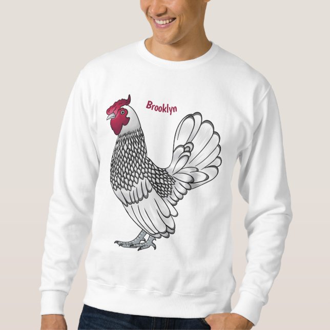 Moletom ilustração de desenho animado de frango Sebright (Frente)