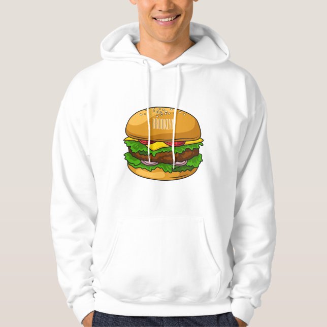 Moletom Ilustração de desenho animado de hambúrguer (Frente)