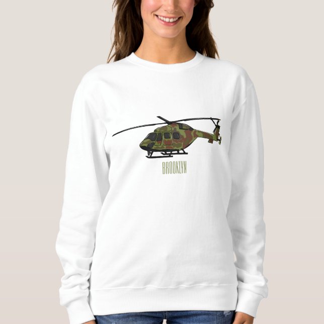 Moletom Ilustração de desenho animado de helicóptero do ex (Frente)