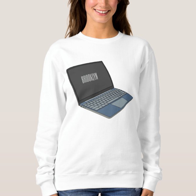 Moletom ilustração de desenho animado de laptop (Frente)